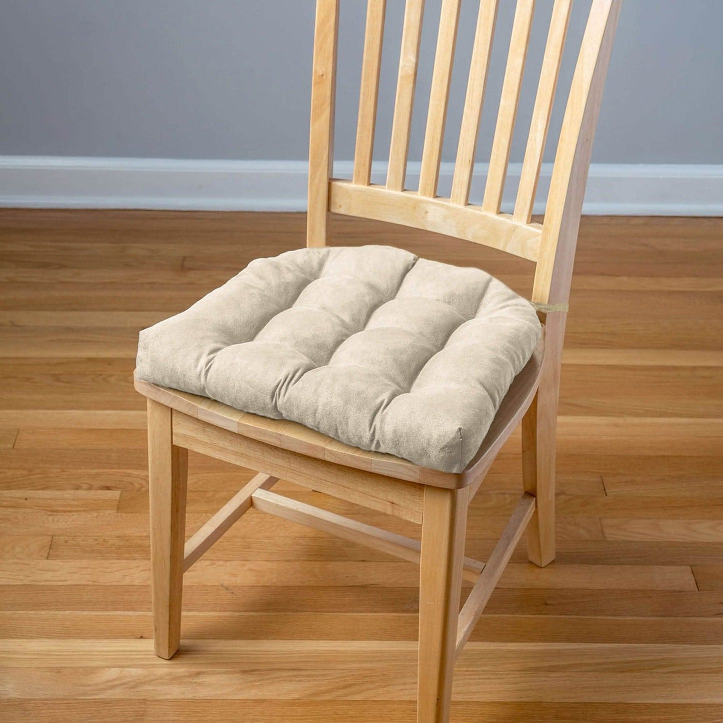 Micro-Suede Chamois Mushroom Dining Chair Pads - Latex Foam Fill - Solid Color Microfiber Ultra-Suede