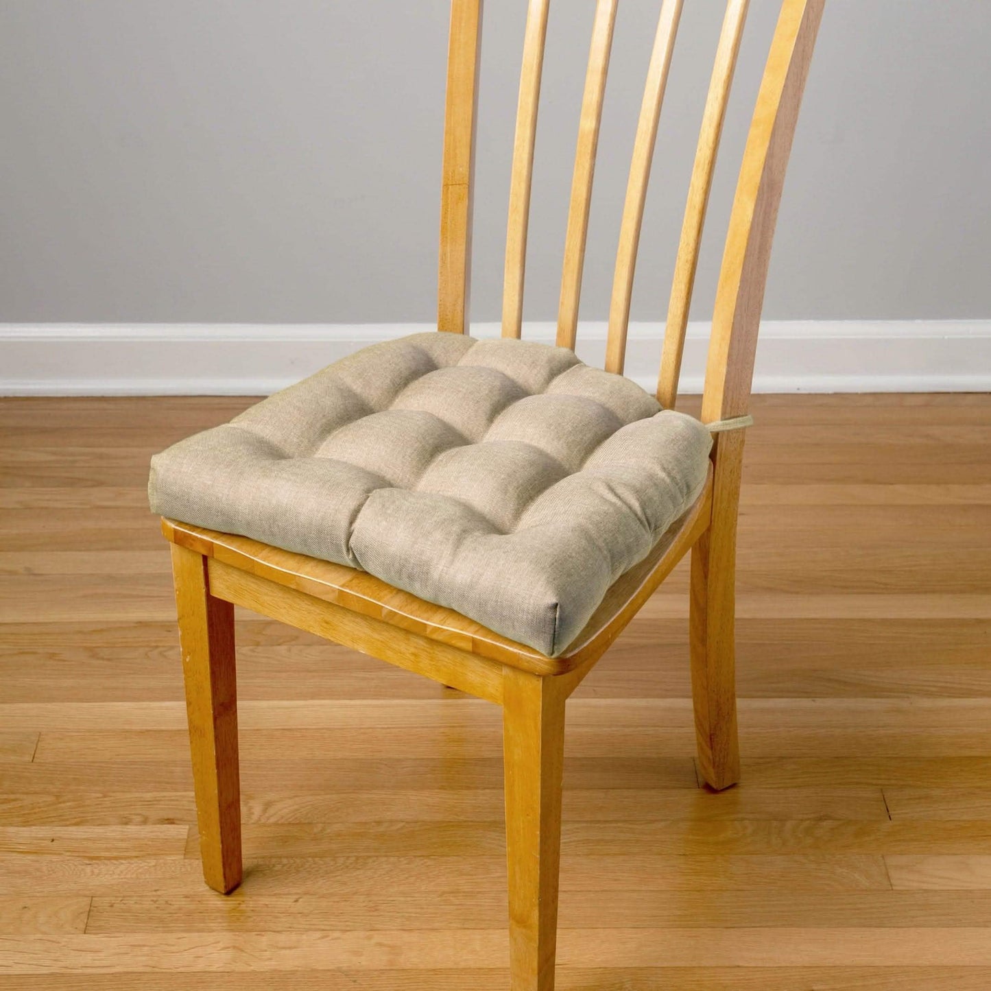 Beige Dining Chair Pads - Latex Foam Fill - Reversible