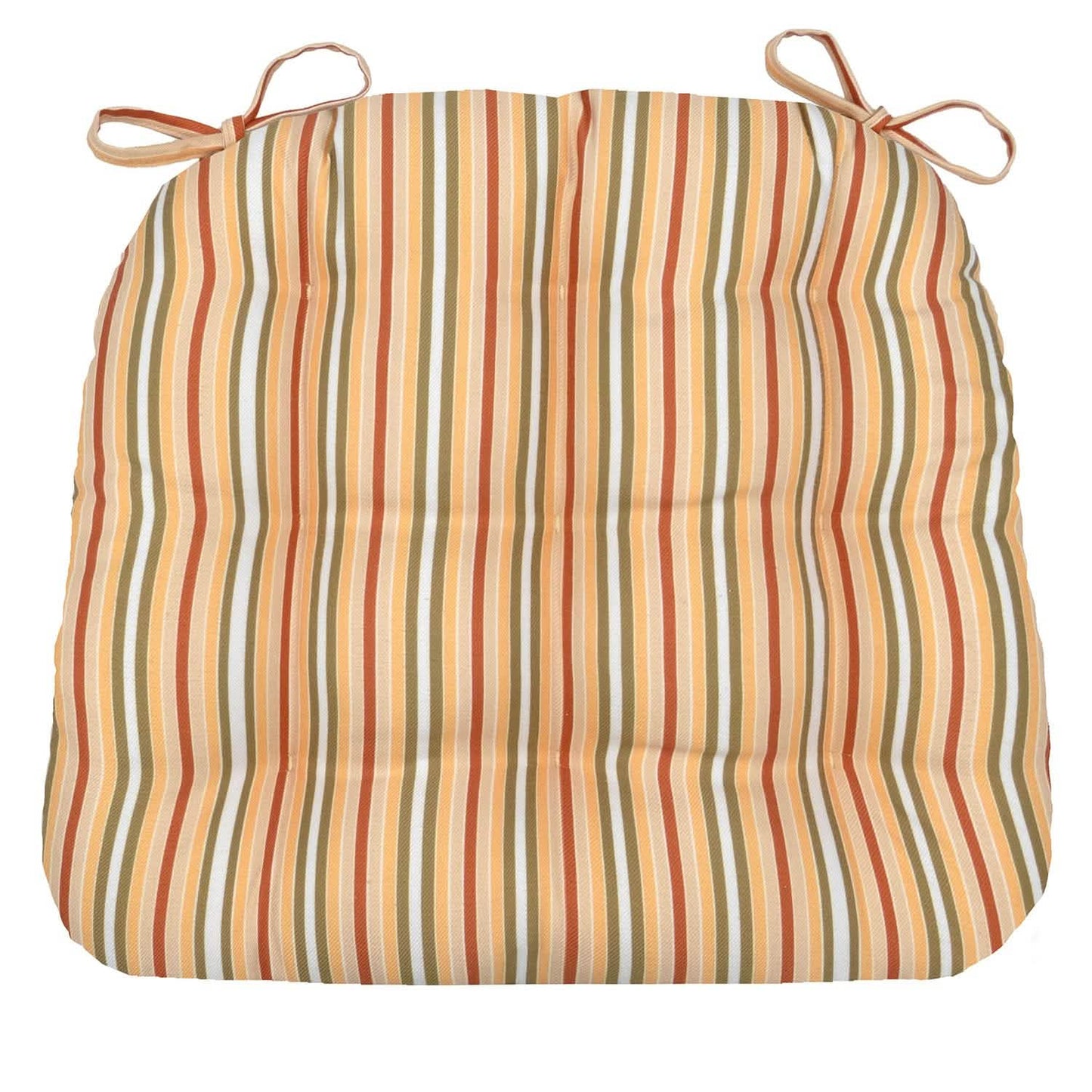 Mimosa Stripe Dining Chair Pad with Ties - Never Flatten Chair Cushion