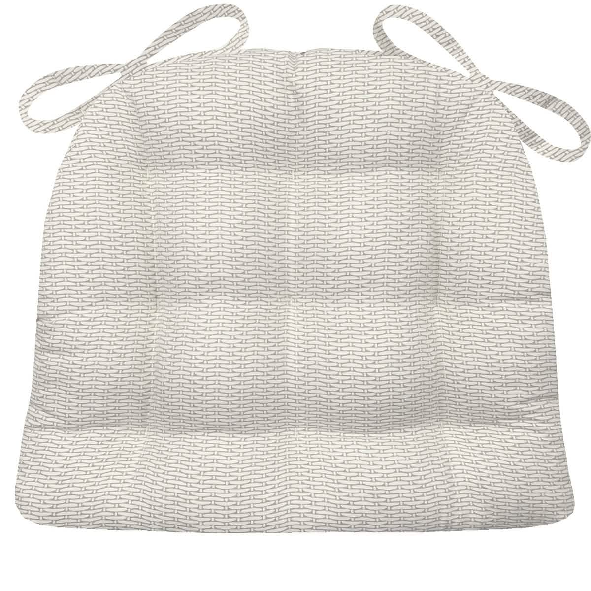 White Basket Dove Dining Chair Cushion - Reversible, Latex Foam Filling