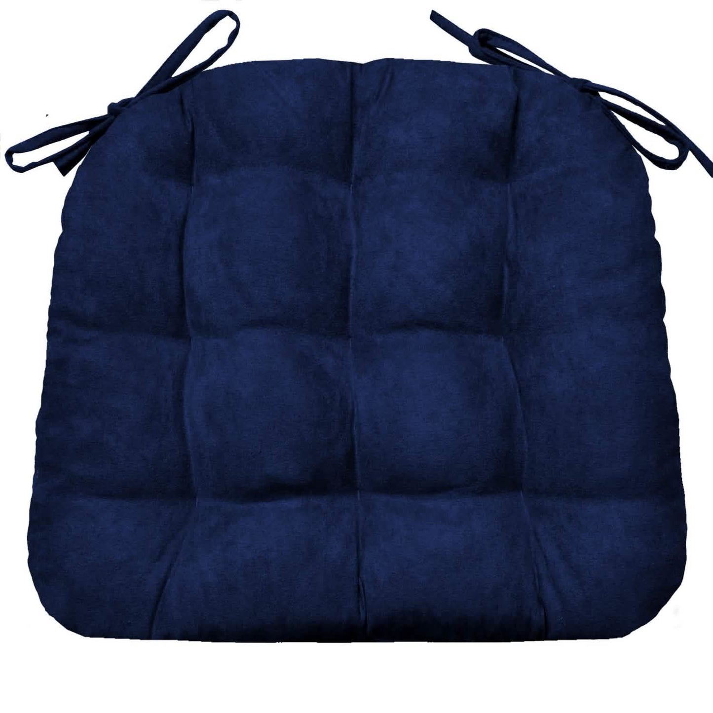 Micro-Suede Royal Blue Dining Chair Pads - Latex Foam Fill, Reversible