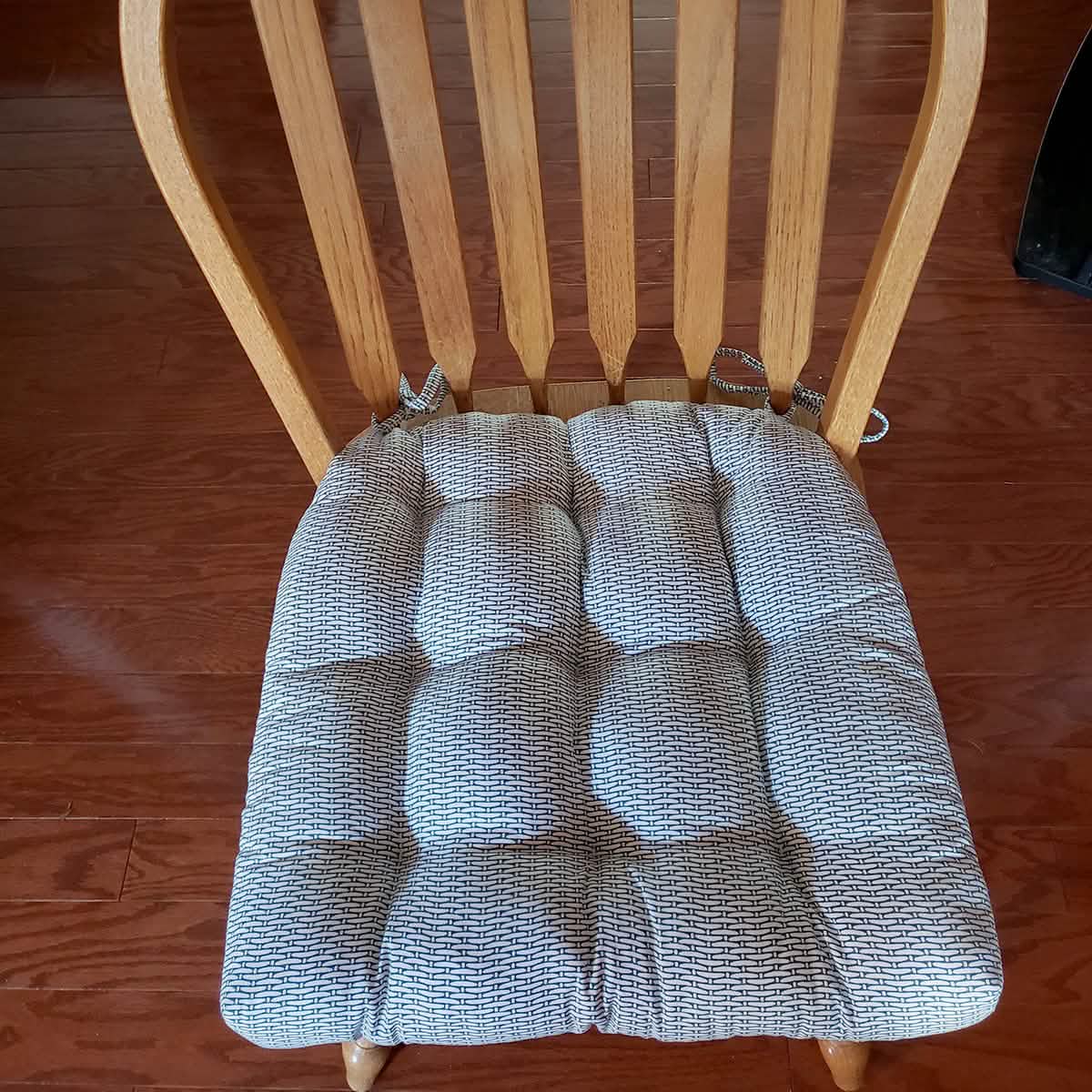 Basketweave Navy Dining Chair Pad - Reversible, Latex Foam Fill