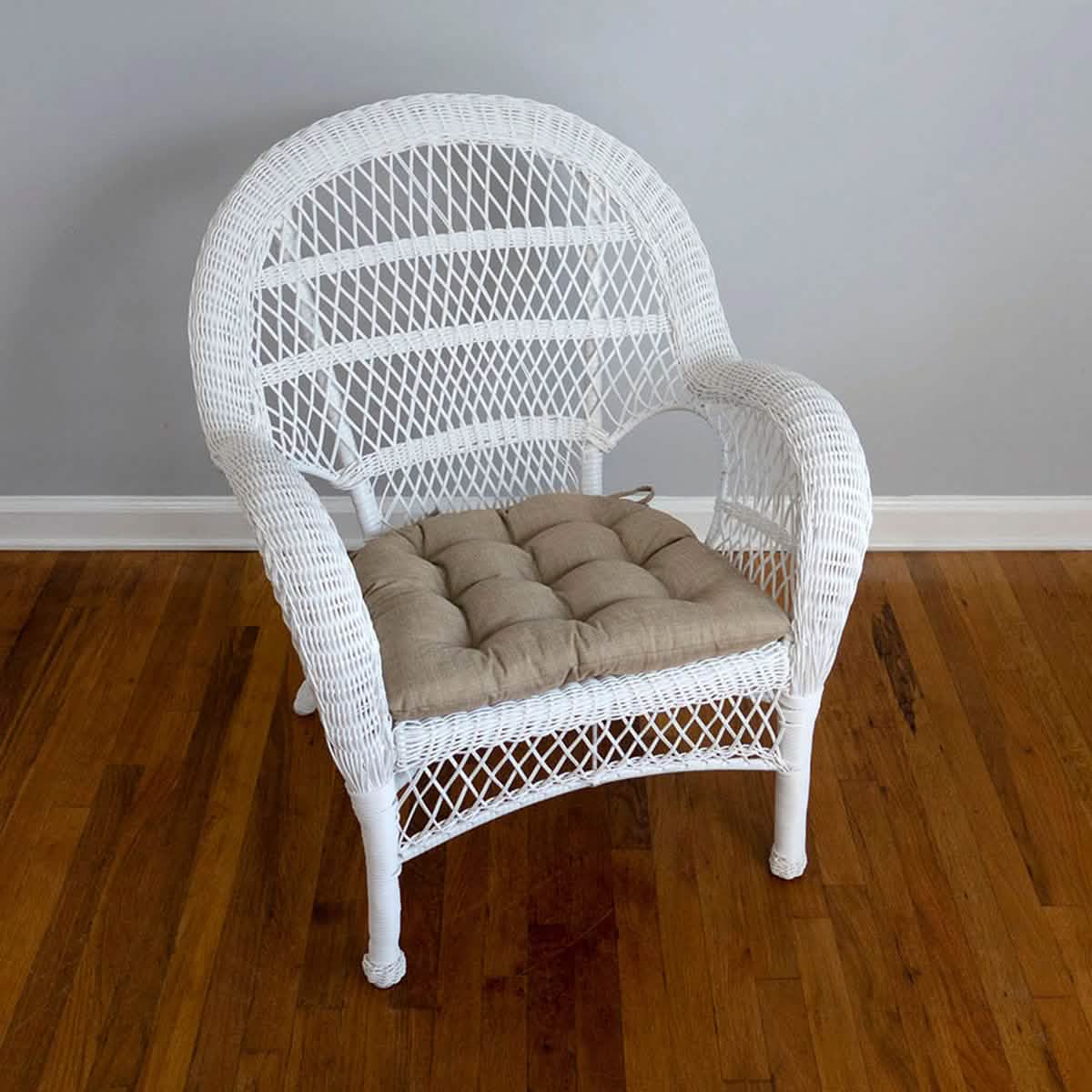 Beige Dining Chair Pads - Latex Foam Fill - Reversible