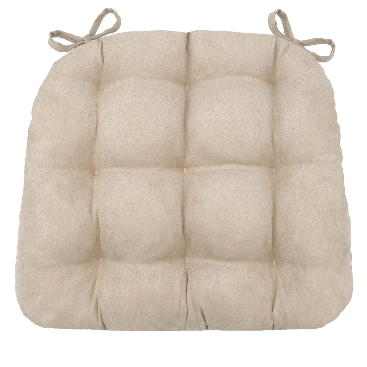 Micro-Suede Chamois Mushroom Dining Chair Pads - Latex Foam Fill - Solid Color Microfiber Ultra-Suede