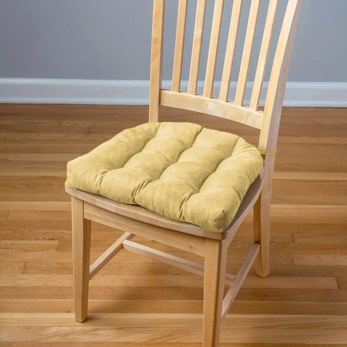 Micro-Suede Camel Dining Chair Pads - Latex Foam Fill - Solid Color Microfiber Ultra-Suede
