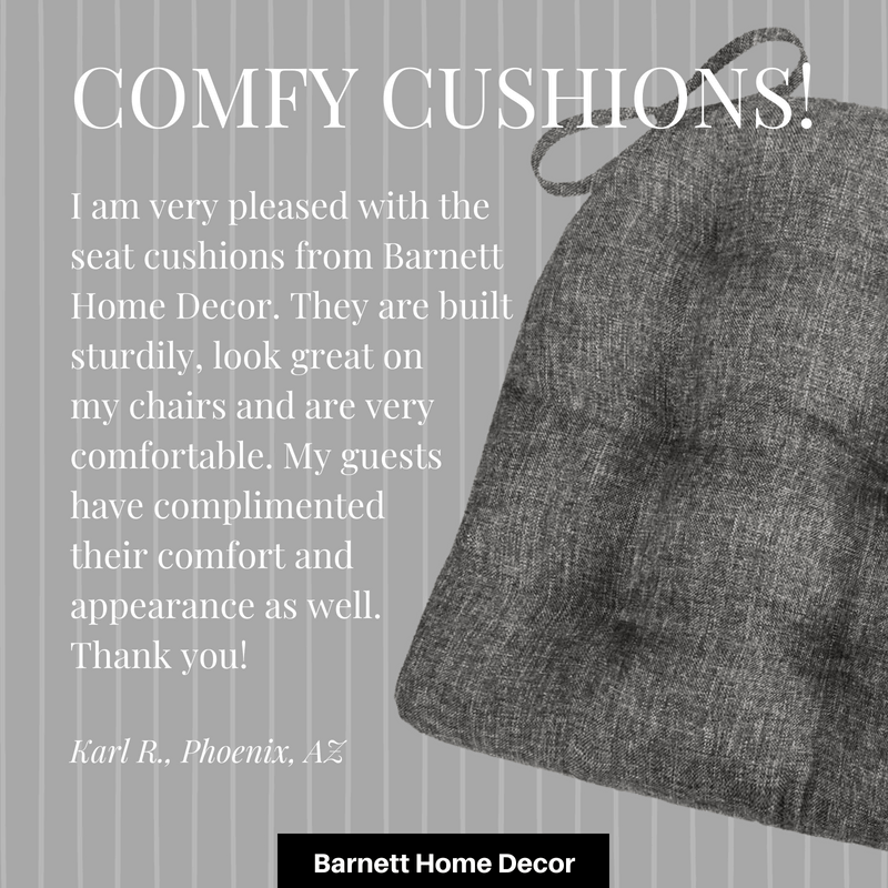 Pewter Grey Dining Chair Pads - Latex Foam Fill - Reversible