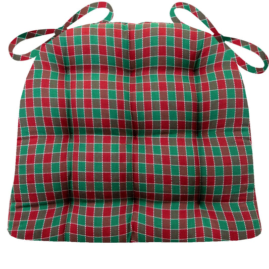 Red and Green Chair Pad - Latex Foam Fill