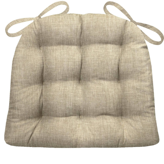 Beige Dining Chair Pads - Latex Foam Fill - Reversible