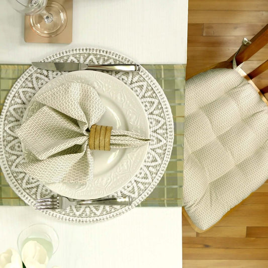 White Basket Dove Dining Chair Cushion - Reversible, Latex Foam Filling