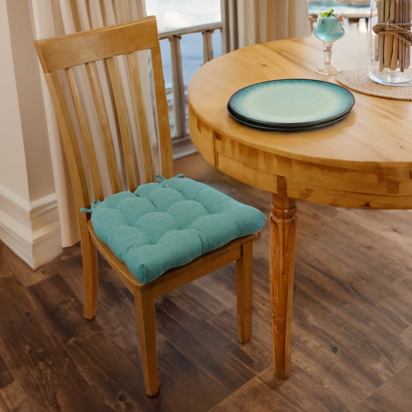 Seaglass Dining Chair Pads - Latex Foam Fill - Solid Color