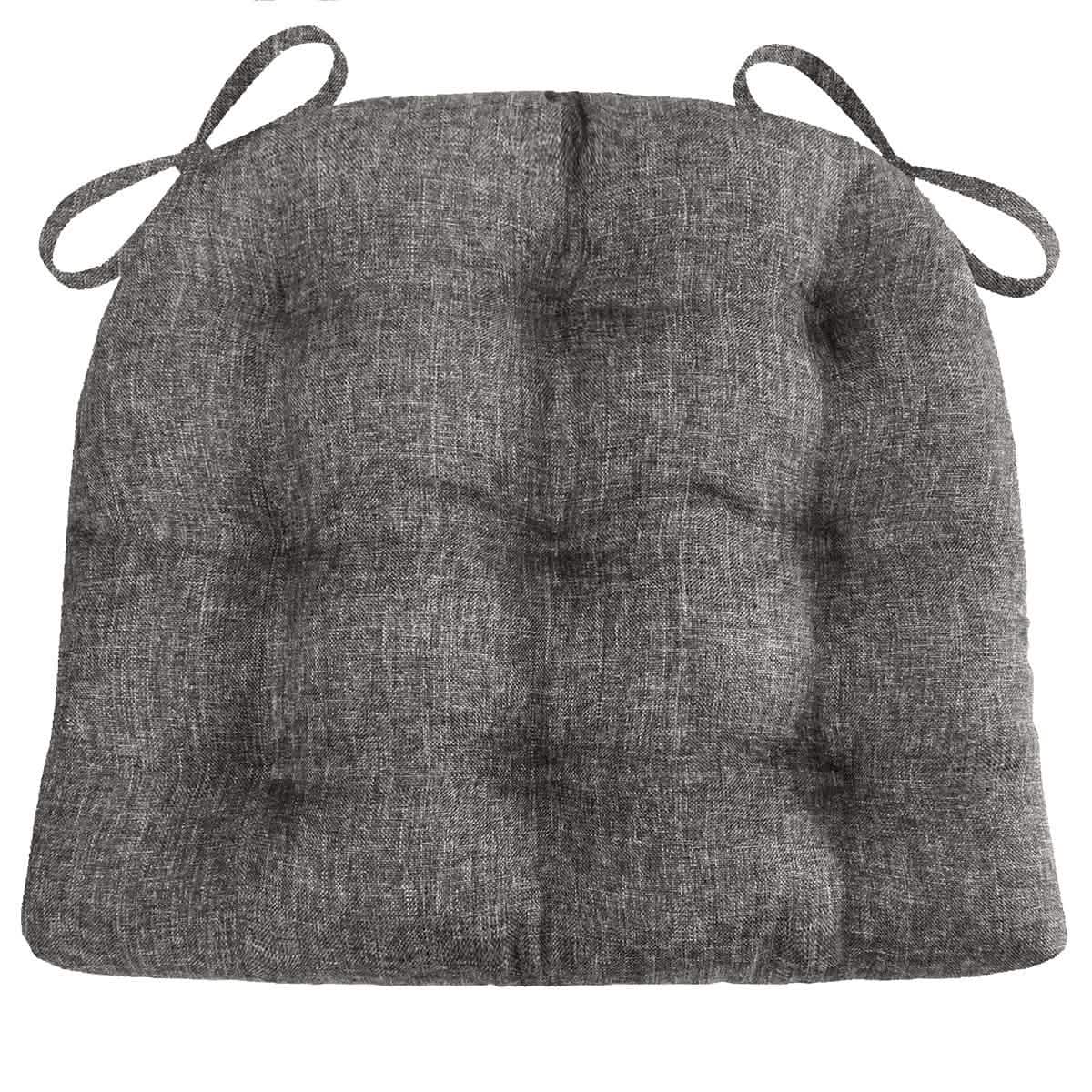 Pewter Grey Dining Chair Pads - Latex Foam Fill - Reversible