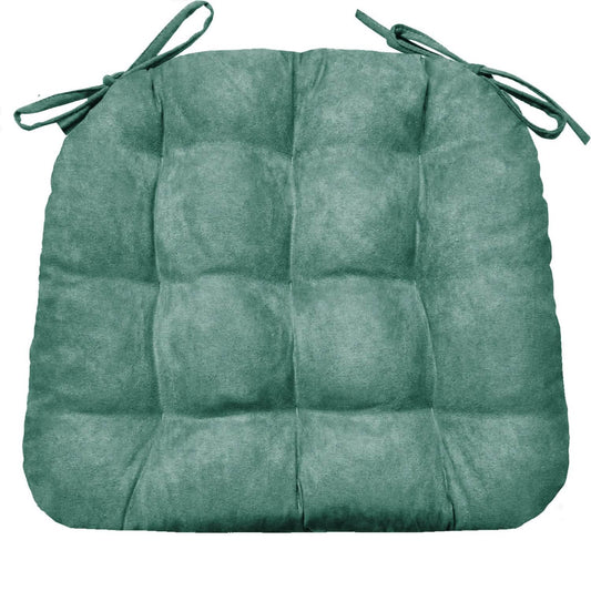 Micro-Suede Turquoise Dining Chair Pads - Latex Foam Fill - Solid Color Microfiber Ultra-Suede