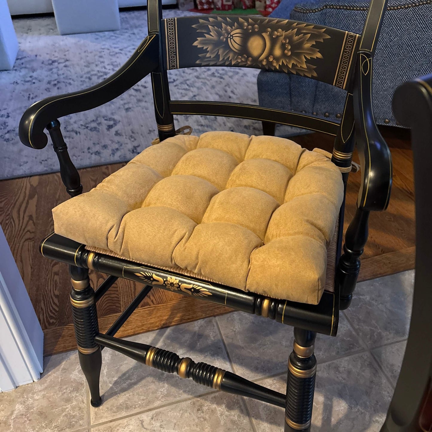 Micro-Suede Camel Dining Chair Pads - Latex Foam Fill - Solid Color Microfiber Ultra-Suede