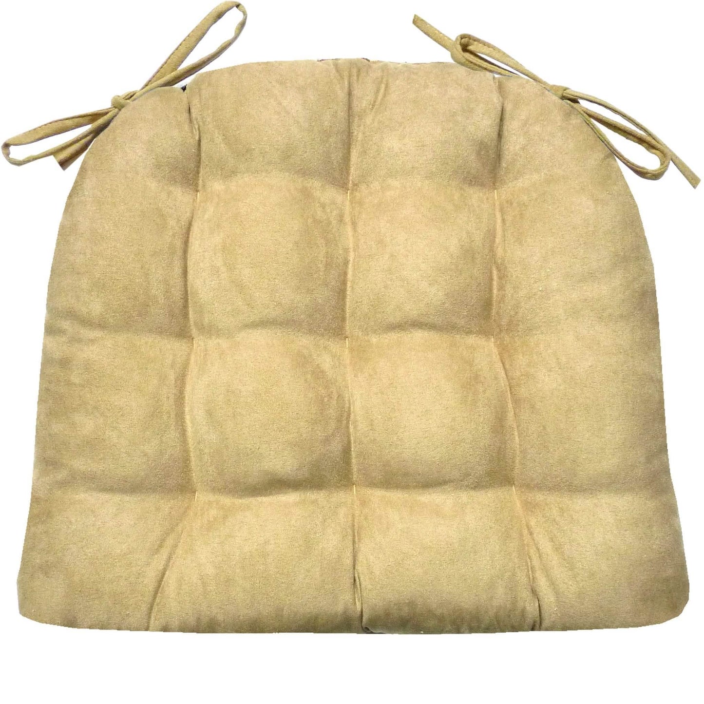 Micro-Suede Camel Dining Chair Pads - Latex Foam Fill - Solid Color Microfiber Ultra-Suede